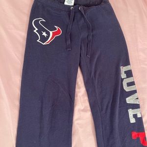 Vs Pink Houston Texans sweat pants seem like boyf